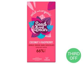 Seed & Bean coconut & raspberry dark chocolate 85g