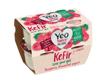 Yeo Valley organic kefir raspberry 4x100g
