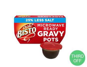 Bisto 25% less salt microwave ready gravy pots 100g x4