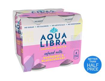 Aqua Libra raspberry & blackcurrant 4pk - Asda