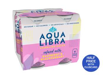Aqua Libra raspberry & blackcurrant 4pk - Tesco